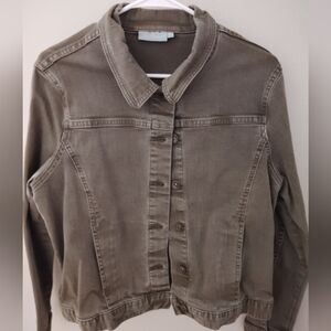 Blue Illusion Stylish Women's Grayish Green Jean Jacket